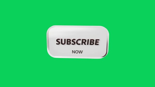 A white subscribe button with black text on a bright green background