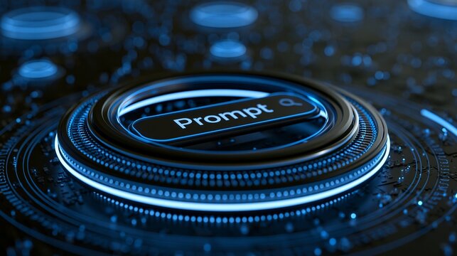Digital button with Prompt text on a circular interface