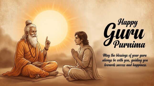 Happy guru Purnima guru and shishya teaching . god abstract Vector Illustration design. Creative vector Illustration for the Day Of Honoring Celebration Guru