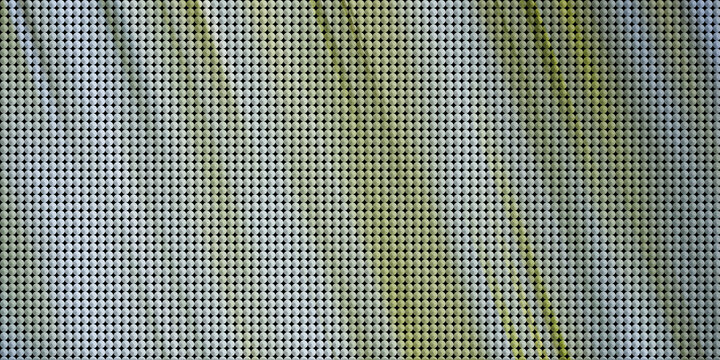 Abstract background of metallic circular studs with green and white streaks
