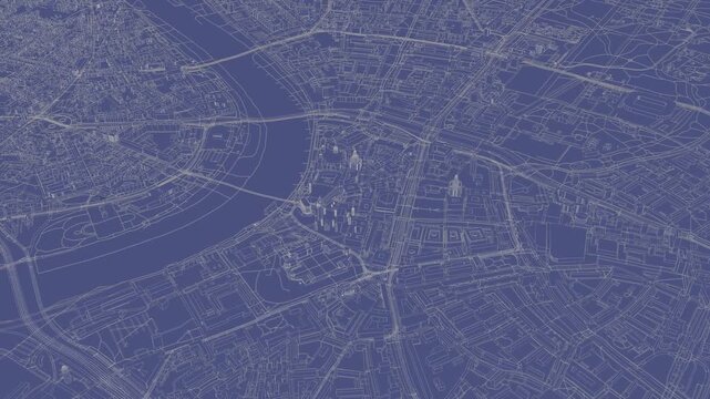 3D looped animation of city - Dresden Germany