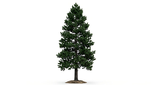Isolated evergreen pine tree on white background