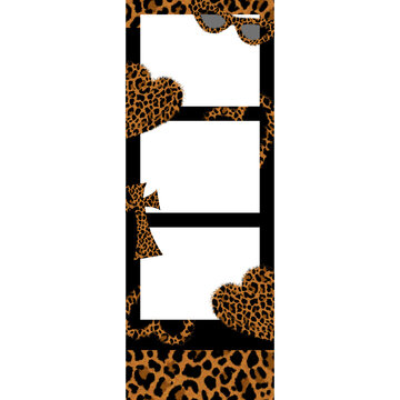 Leopard Print Photostrip Frame, Photo booth template 