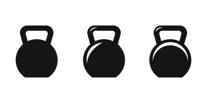 Set of different kettlebells. Kettlebell vector illustration.