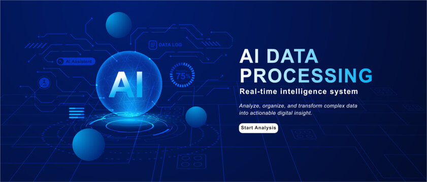 AI Data Processing Technology Background