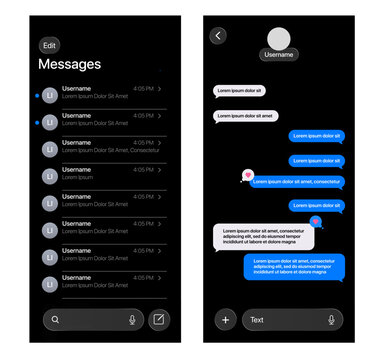 iMessage mockup 2026 &ndash; editable chat bubbles. Vector ready. 
