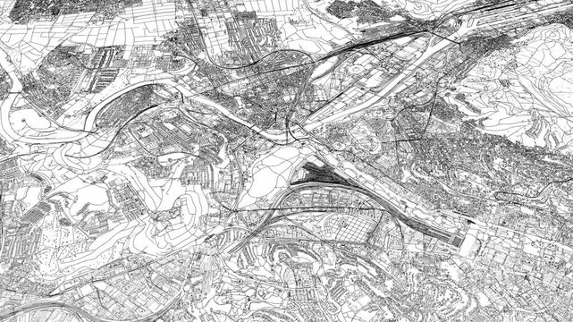 3D looped animation of city - Stuttgart Germany