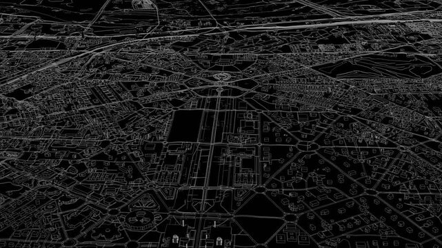 3D looped animation of city - New Delhi India