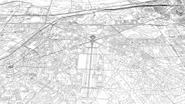 3D looped animation of city - New Delhi India