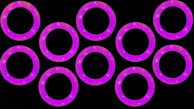 Glowing neon violet wallpaper features a seamless pattern of abstract purple backgrounds with light pink geometric circles and retro disco lines in a vector illustration art design