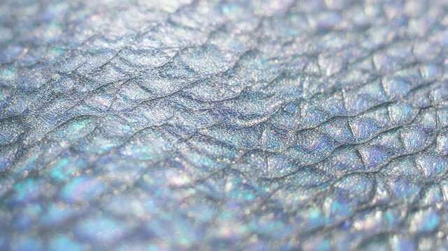 Close-up shot of faux fur texture with teal green hue and macro details