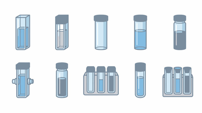 Spectrophotometer Cuvettes for Laboratory Light Analysis and Chemical Quantification