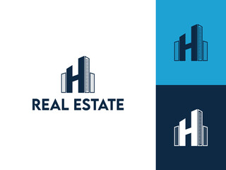 Fototapeta premium Hestia Home Logo Design, Creative House Property Logo Design with Letter H icon.