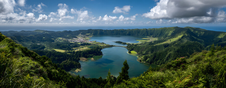 In the Azores, Sao Miguel Island and Ponta Delgada lake are two of the attractions.