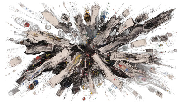 Explosion, of, creative, artistic, abstract, colorful, elements, shapes, textures, design, vector