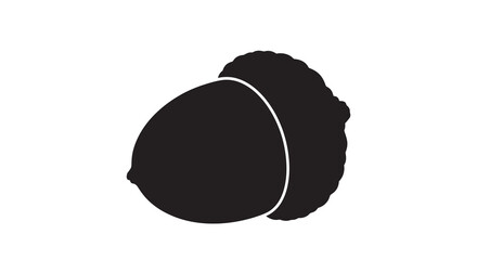 Acorn shape on a white background silhouette © MD