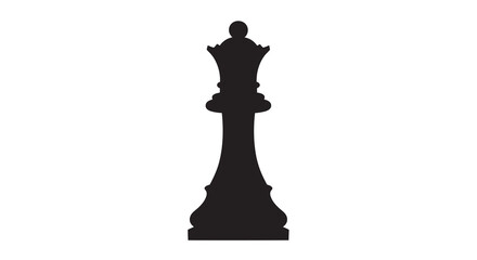 Black chess queen silhouette on a white background © MD