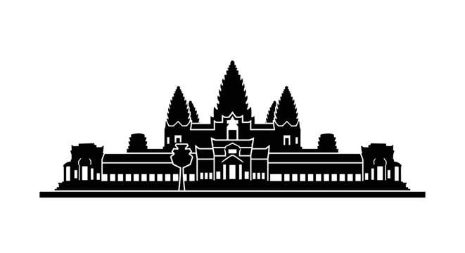 Angkor Wat Temple Silhouette Cambodia.