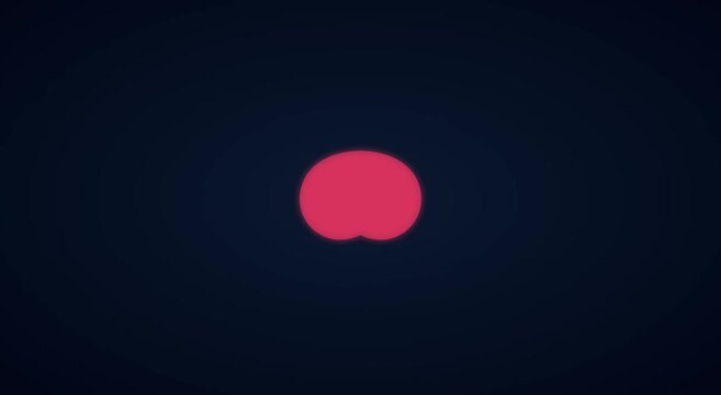 Abstract glowing geometric shape morphing animation on dark animation