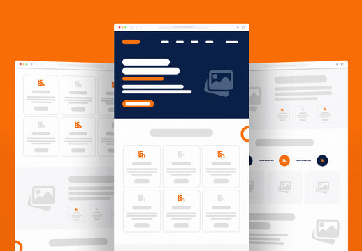 Website Landing Page Wireframe Design Template