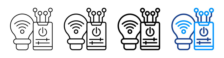 Smart Lighting Icon Different Style Outline Collection Set © Naba