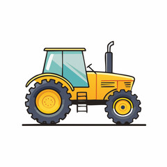 Fototapeta premium Yellow Tractor Illustration