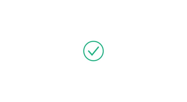 Animated green checkmark for success and task completion animation