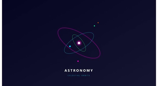 Astronomy celestial orbits animation featuring rotating animation