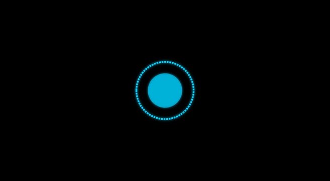 Blue glowing circular loading animation for digital user animation