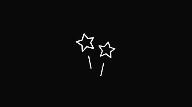 Two hand-drawn popping stars with three motion variations.