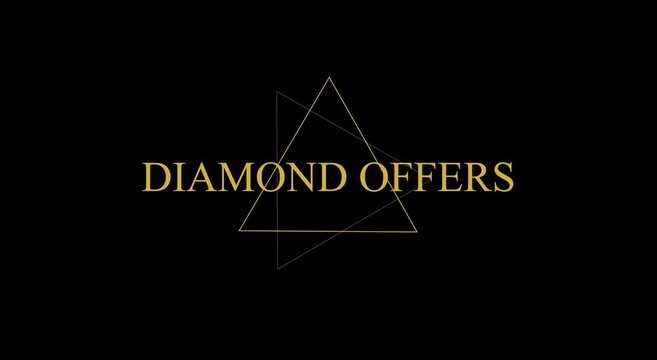 Diamond offers gold text animation with geometric triangle motion animation