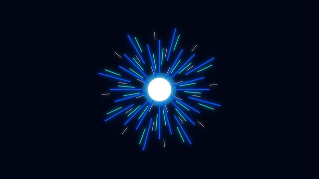 Animated intense hyperspace streaks background featuring radial glowing blue speed lines accelerating from a bright luminous core.