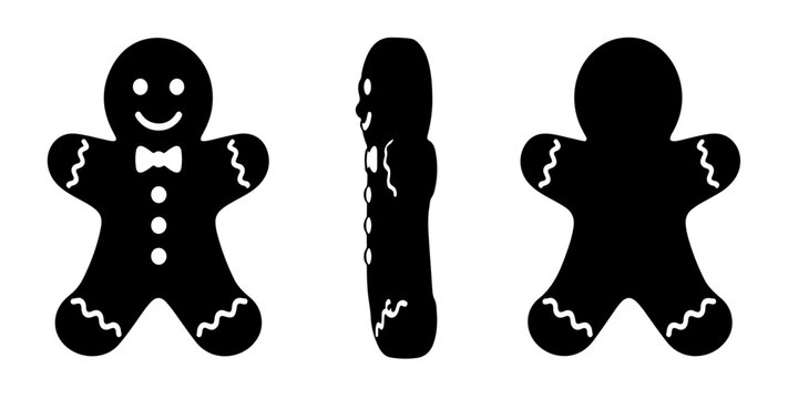 Minimalist Silhouette of Christmas Gingerbread Cookies Treat