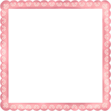 Pink Decorative Border Frame Cute Doodle Rectangle Element