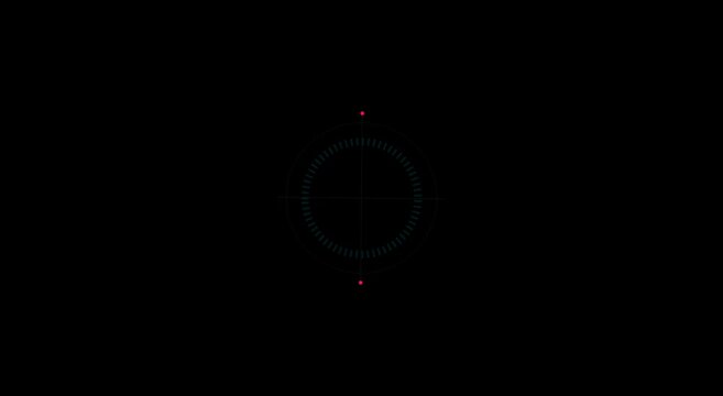 Digital hud target scope overlay for futuristic sci-fi interface animation