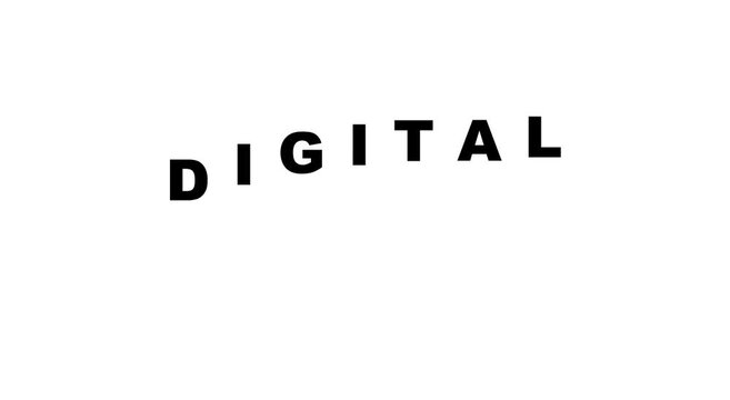 Digital typography animation with dynamic floating text motion animation