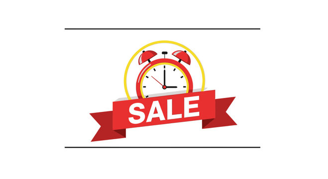 Sale Alarm Clock Banner - Limited Time Offer, Discount, Promotion