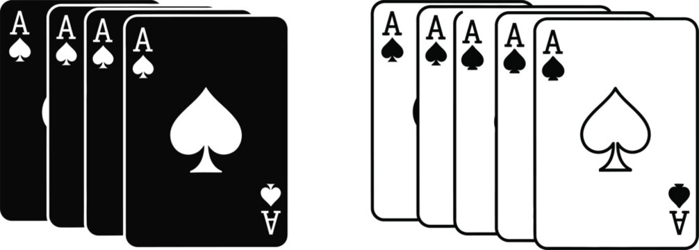 Playing card ace of spades for casino game design