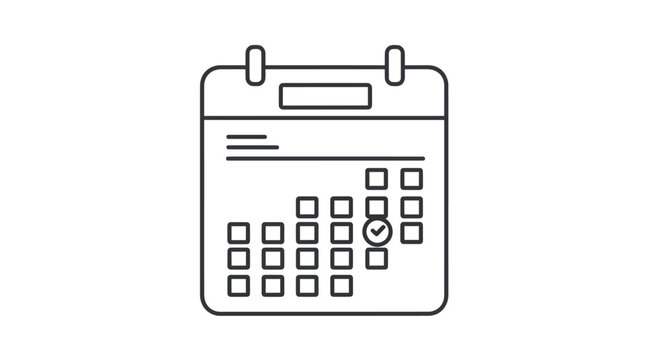 Calendar with a checked date, symbolizing planning and tasks.