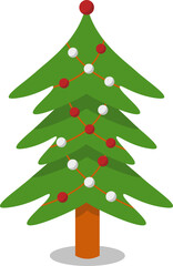 Obraz premium Christmas Tree Decorative. Vector Cartoon Illustration.