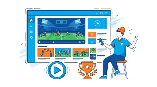 Sports Streaming Platform Dashboard Illustration