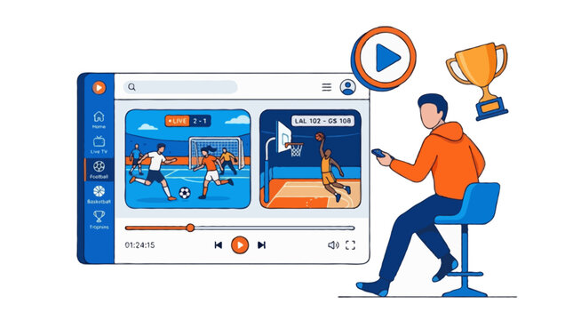 Sports Streaming Platform Dashboard Illustration