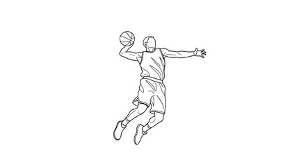 Fototapeta premium Basketball player, jumping, sports icon, athletic isolated on White Background