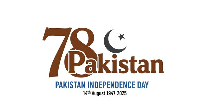 78th pakistan independence day celebration graphic with 14 august 1947 2025 date