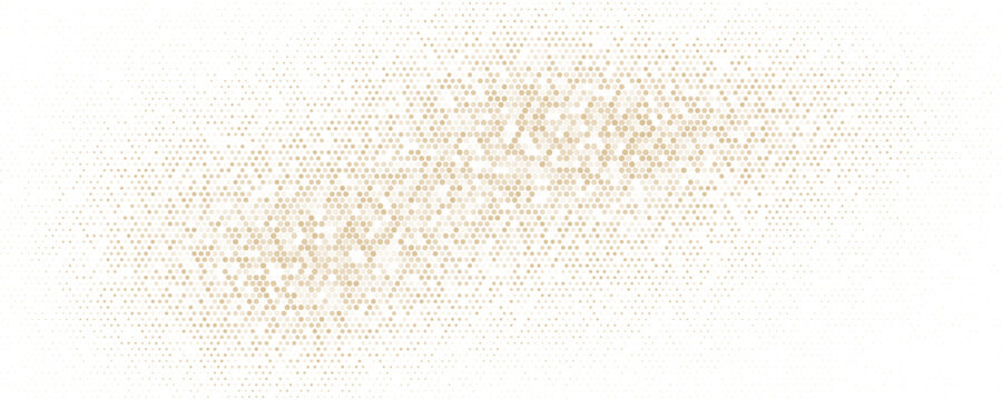 Vector abstract halftone wave pattern gold dots gradient on transparent background