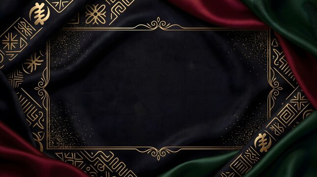 Modern Juneteenth Social Media Background with African Inspired Abstract Design