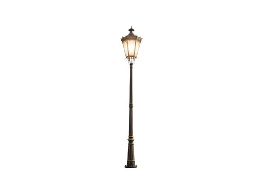 Vintage street lamp isolated on transparent background