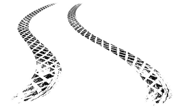 Automotive Burnout Skidmark and Tire Track Trace for Racing Design on transparent png