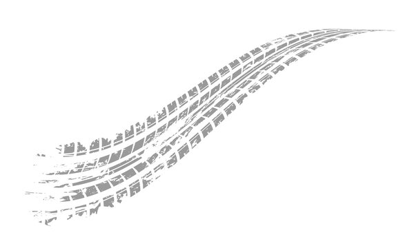 Black Grunge Tire Skid Marks and Rubber Drift Tracks Isolated on transparent png