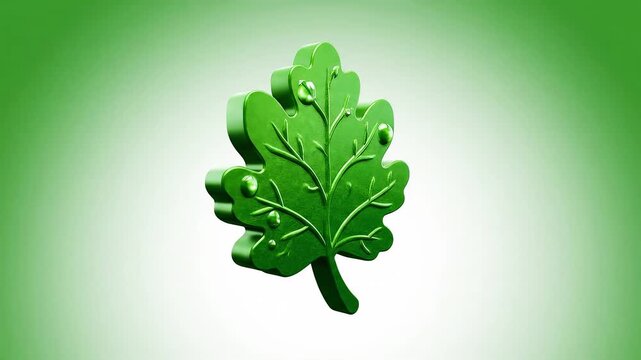 Firefly 3D leaf icon spinning slowly, soft reflections, hyper-realistic textures, minimal, loopable. prob4